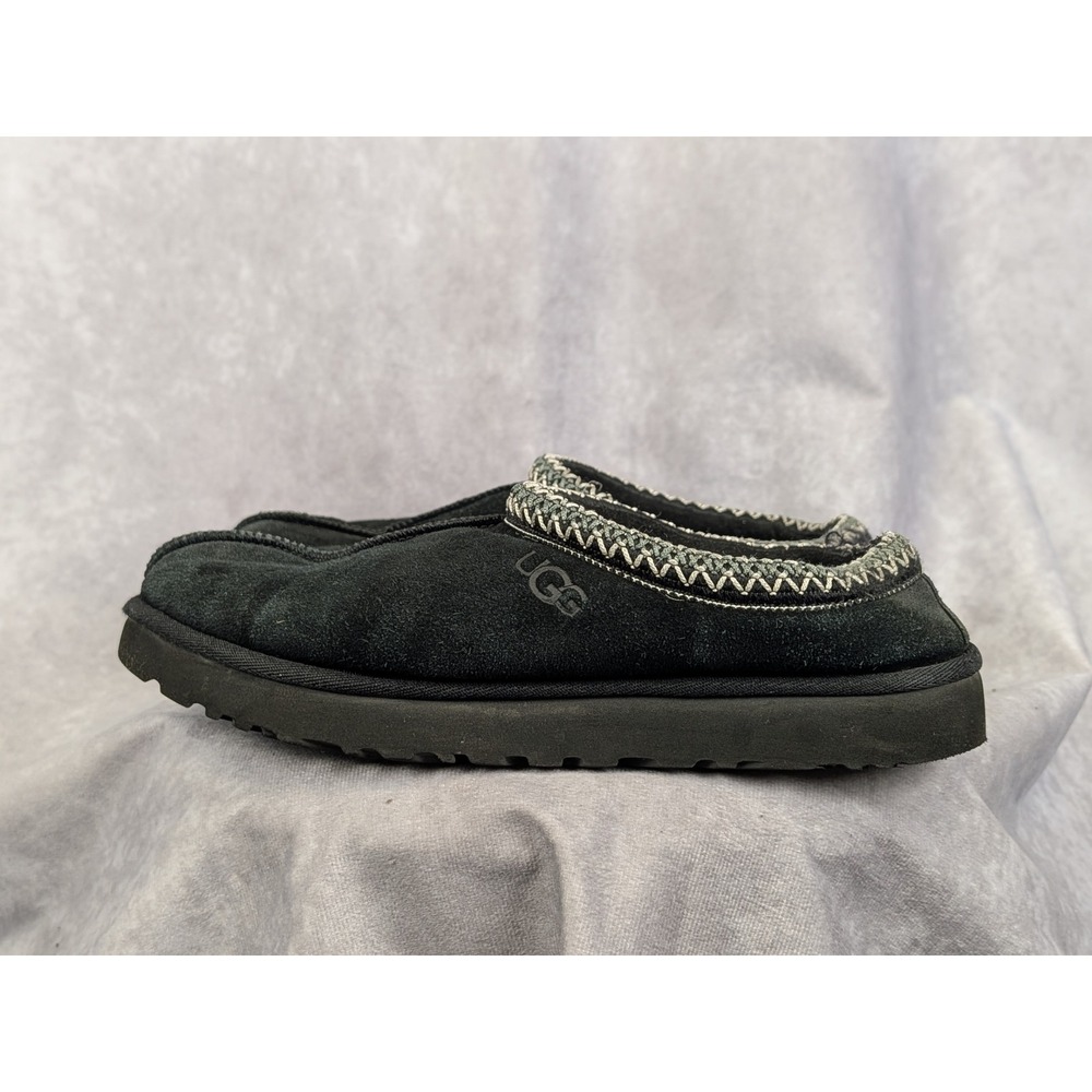 UGG Tasman Black Suede Embroidered Braid Slip On Slippers 5955 Womens 9